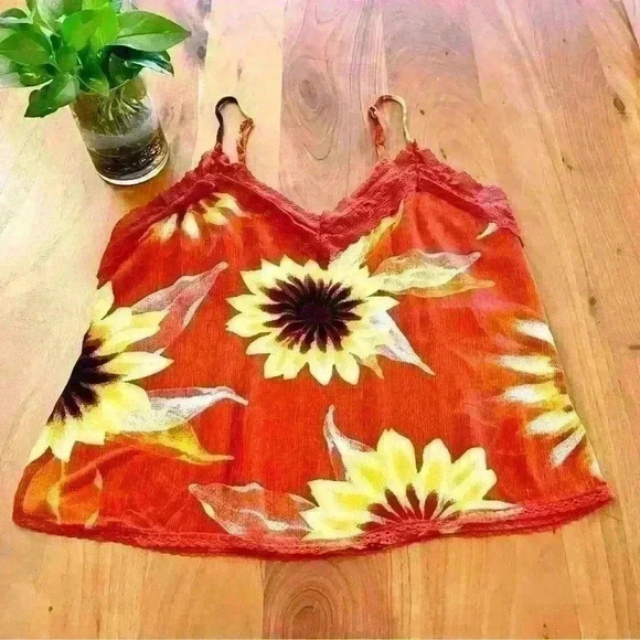 Blumind Sun Flower Romantic  Floral Feminine Boho Hippie Cottagecore Camisole. - Picture 8 of 11